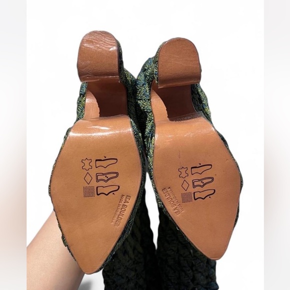 Isa Boulder SSENSE Exclusive Blue & Green Spiral Tall Boots. - Picture 5 of 6